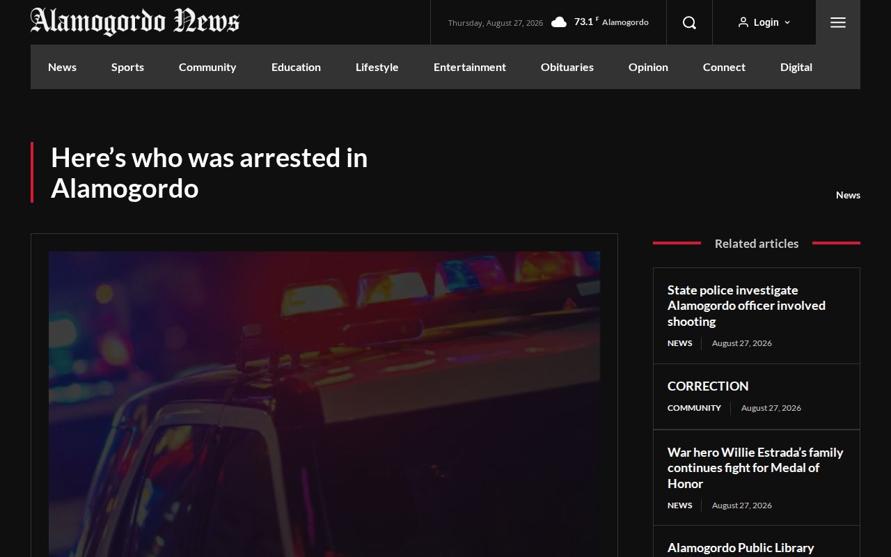 Otero County arrest record news source from Alamogordo News